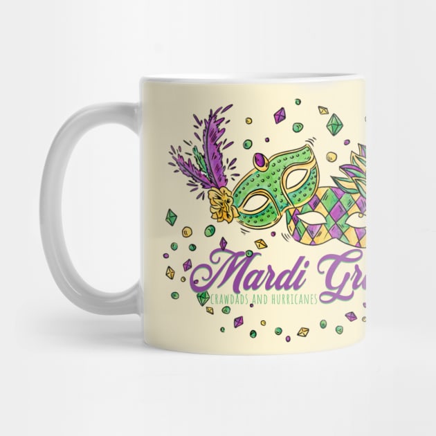 Watercolor Mardi Gras Masks & Beads by HolidayBug